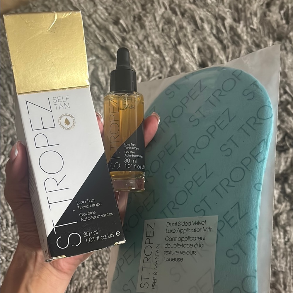 St. Tropez Self Tan Tonic Drops with Blue Velvet Mitt